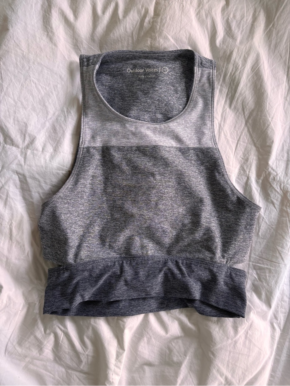 Outdoor Voices Heathered Grey Cropped Performance Tank